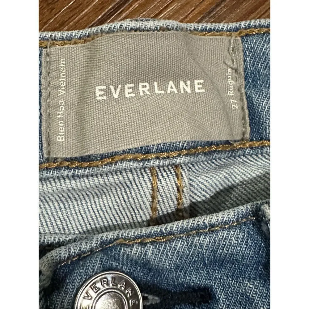 Everlane Womens light wash straight leg jeans sz 27 regular mid rise‎